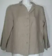Eileen Fisher Linen Stripe Top Shirt Jacket Petite PP Lagenlook Back Pleats NWT