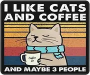 Coffee Cat Mouse Pad, Cute Funny Mousepad for Desk with Non-Slip Rubber Base, Cool Computer Laptop Mouse Pads for Wireless Mouse Home Office Decor Desk Accessories, 9.5 × 7.9 in, Coffee Cats