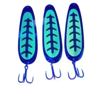UV & Glow Chinook King Salmon Lure Magnum Trolling Spoon Set 3 Pack
