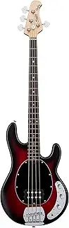 Sterling by Music Man RAY4-RRBS-R1 Sterling by Music Man StingRay Ray4 Bass Guitar, Ruby Red Burst Satin, Ruby Red Burst Satin