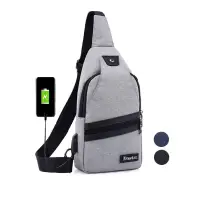 在飛比找蝦皮商城優惠-WENJIE【BF507】輕巧胸包運動風背包USB充電升級款