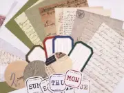 Vintage junk journal kit pack, handwriting various manuscript hand script letter