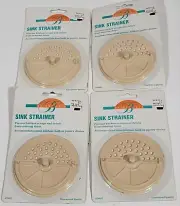 4 Bright Idea Kitchen Sink Stopper - Tan Plastic Sink Plug Drain Stopper