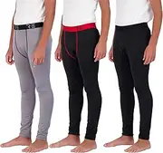 [Real Essentials] 3 Pack: Youth Boy’s Compression Pants Leggings Tights Baselayer– Cold Gear Sports Football Basketball