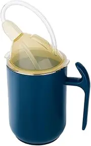 Sippys Cup for Adults | Non Spill Cups for Elderly | Adult Drinking Cup with Straw | 3-i n-1 Dysphagia Cups | Adult Beakers Spill Proof | Stainless Steel Convalescent Feeding Mug Drinking Aids