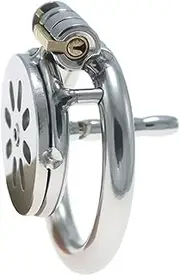 Metal Penis Cage Lock Breathable Porous Flat Chastity Lock Chastity Device Men's Chastity Cage Bondage Sex Tool Catheter Set Beginner Cage to Prevent Erection