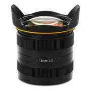 KamLan 15mm F2.0 APS-C Wide Angle MF Lens for Fujifilm X Canon EOS-M Sony E M4/3