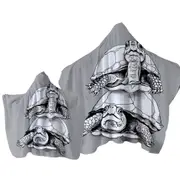 Funny Looking Turtle Couple Towel with Hood