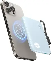 INIU Magnetic Power Bank, Slim Qi2-Certified 10000mAh 30W Magnetic Portable Charger, USB C in&Out Wireless Battery Pack Phone Charger, Only for iPhone 16/16 Plus/16 Pro, iPhone 15/14/13/12 [Blue]
