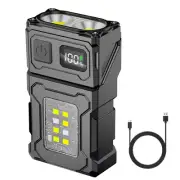 LED COB Flashlight Torch Lamp Work Light Magnet 180° Rotatable Head Rechargeable