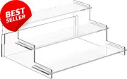 Acrylic Display Stand, 3 Tier, Trapezoid, 12", Perfume, Makeup, Figures