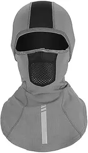 [Generic] Winter Full Face Cover Breathable Cycling Cover Motorcycle Keep Mask Winter Cycling Fleece Windproof Caps Motorcycle Hoods Honeycomb Mesh Breathable Mask Thermal Sport Gear(Gray)