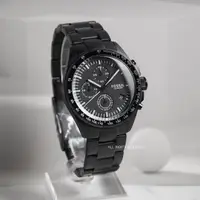 在飛比找momo購物網優惠-【FOSSIL】鋼帶黑色三眼計時手錶 男錶 母親節(CH30