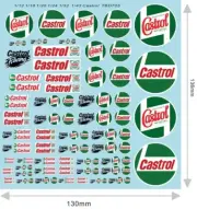1/12 1/18 1/20 1/24 1/32 1/43 Water Decals for Castrol Oil diorama TBD705