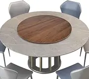EMENAR Heavy Duty Wooden Serving Tray for Dining Table, 30in Large Lazy Susan Kitchen Turntable, Smooth Round Rotating Tray with Base (Color : Walnut, Size : 80cm/30inch)