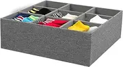 Drawer Storage Organizer - 9-Grid Fabric Drawer Organizer,Underwear Storage Box Belt Dresser Rack for Socks Bra Tie Daily Bathroom Vanity RV Home Dorm Travel Wardrobe