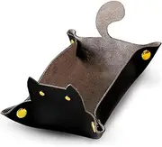 Sage’s Portal Enchanted Cat Dice Tray, Portable Snap Assembly, DND Dice Tray for Dungeons and Dragons RPG Tabletop TTRPG (Black)