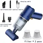 2in1 Car Vacuum Cleaner Wireless Charging Compressed Air Duster Handheld 0.1L