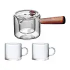 15oz Glass Teapot Clear with Infusers Tea Brewer for Travel Camping Office