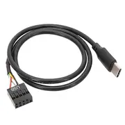 1Pcs USB 9Pin to USB Type C Cable for Computer Motherboard to USBC Secondary Screen PC LCD Screen 9 Black
