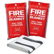 PREPARED4X Emergency Fire Blankets for Home - Kitchen Fire Blanket to Smother...