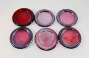 Set of 6 Pier 1 Imports Ruby Red Glass Dish Plate Candle Holders 3" New