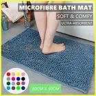 Soft Microfibre Anti Slip Bath Mat Rug Carpet Shower Toilet Bedroom Shaggy Mats