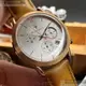 MASERATI手錶,編號R8871633002,44mm玫瑰金圓形精鋼錶殼,白色簡約, 中三針顯示錶面,咖啡色真皮皮革錶帶款