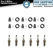 Ignition Coil Boots & Iridium Spark Plug Kit Set for Land Rover Volvo