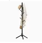 Wooden Coat Rack Stand Free Standing Tree Clothes Hanger Hat Coat Rack 8 Hooks