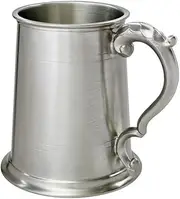 Wentworth Pewter 1 Pint Antique Fancy Handle Tankard