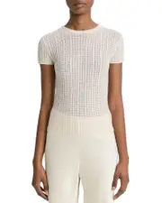 Vince Waffle Knit Short Sleeve Sweater