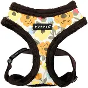 [Puppia] Alyssa Dog Harness Over-The-Head Warm Winter Flower Pattern Adjustable Chest for Small and Medium Dog, Brown, Medium