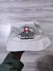 Super Mario Bucket Hat Youth Boys Reversible Mariokart Fun Summer Canoe Hat
