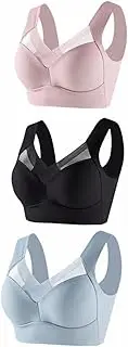 [Generic] Bras Packs Women's Large Strapless Lace Tank Top Underwear Thin Side Fold Side Breast Gather Adjustable Bra 2 Or 3 Set Thin Bra