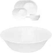 Winter Frost White Dinnerware Set, 18 piece with Corelle 1117158 Livingware Serving Bowl set of 3, 1.9L bundle