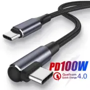 Phone 5A Data Line Fast Charging Right Angle USB C to USB Type C Cable PD 100W