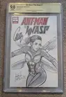 Ant-Man & The Wasp 1 CBCS 9.8 SS Sketch Signed x2 Evangeline Lilly Ashley Witter