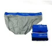 Calvin Klein 3-pack Flexible Stretch Hip Brief Blue Gray Logo, X-LARGE