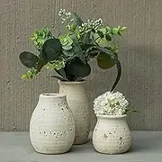 CwlwGO Ceramic Rustic Vase Set, Small Boho Vases for Country Home Decoration, Decorative Vase,Farmhouse Decoration, Home Decorations for Living Room, Coffee Table Decor, Mantle & Shelf Decor.