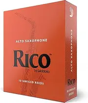 D’Addario Woodwinds - Rico Alto Sax Reeds - Reeds for Alto Saxophone - Alto Saxophone Reeds Crafted for Beginners, Students, Educators - Strength 1.5, 10-Pack