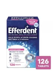 Efferdent Retainer & Denture Cleaner Tablets, Complete Clean, 126 Count