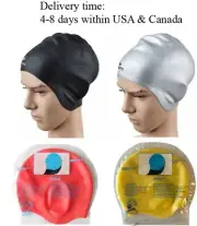 Silicone Swimming Cap silicone swim cap with ear protection, Grilong swim cap