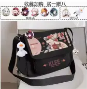 Genshin Impact Klee Shoulder Bag Student Backpack Schoolbag Black Canvas Bag