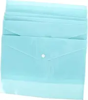 ARTIBETTER 10Pcs Transparent Document Bags with Button Closure Plastic File Holders for Office Organizing Papers Receipts and Items