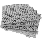 12 Pack 12" x 12" Interlocking Rubber Bathroom Flooring Tiles Non-Slip Splici...