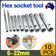 10PCS Spark Plug Plumber Sink Tap Wrench Set Tap Spanner Hex Socket Set 6-22mm