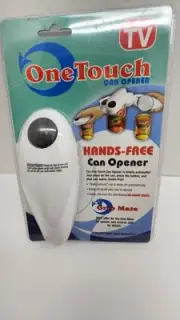 GRIP MATE ONE TOUCH CAN OPENER Hands Free As Seen On TV Safely Side Cuts NEW