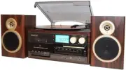 Boytone BT-28SPM Bluetooth Classic Style Record Player Turntable with CD AM/FM