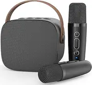 Portable Karaoke Machine,Karaoke Wireless Microphone, Funny Christmas Birthday Gifts for Kids,Boys,Girls,Adults,Family Activities at Home or Outdoors (Black 2 mics)
